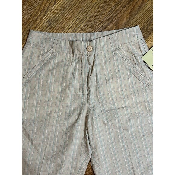 Woolrich Women’s Bermuda Khaki Checkered Shorts Size 6 NWT Pink Blue - Picture 3 of 13